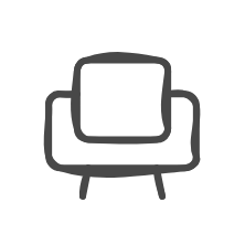icon in hand-drawn style of a armchair