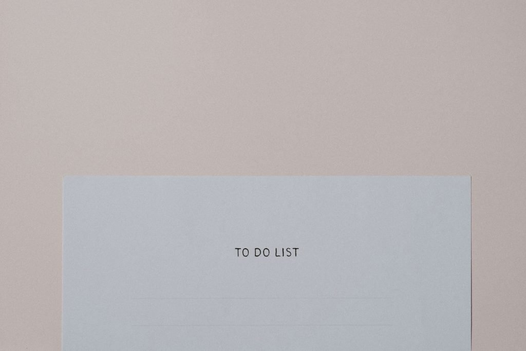 blank page with 'to do list' printed at the top