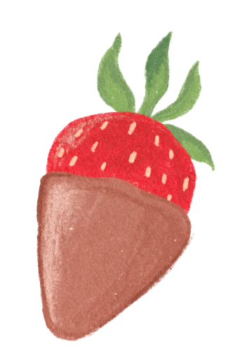 a single chocolate dipped strawberry